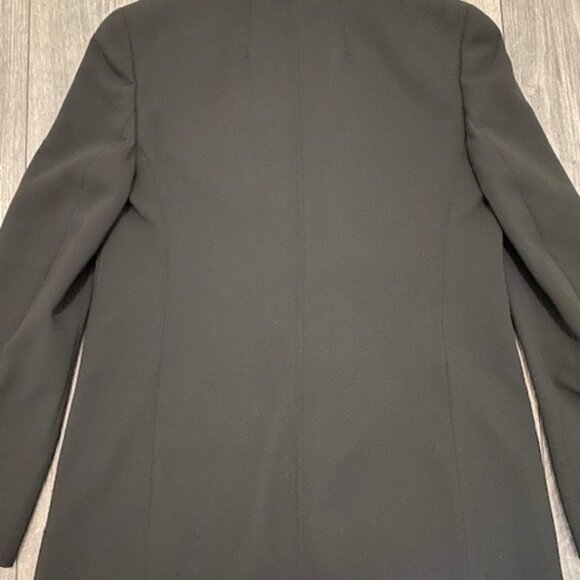 Akris Wool Leather Black Blazer Jacket Size 10 - Picture 9 of 11